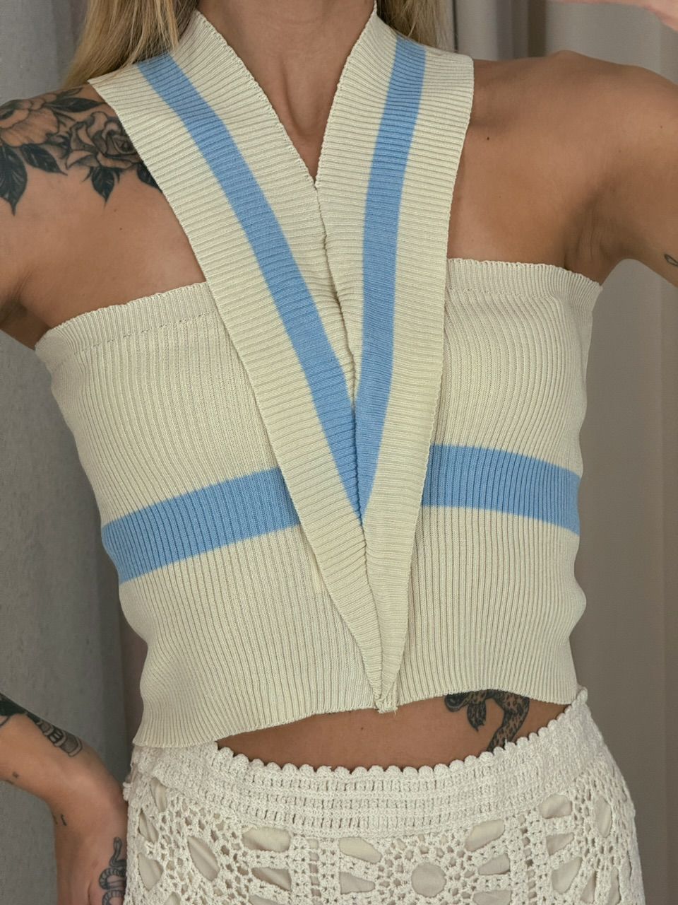 CROPPED BIANCA TRICOT BABY BLUE