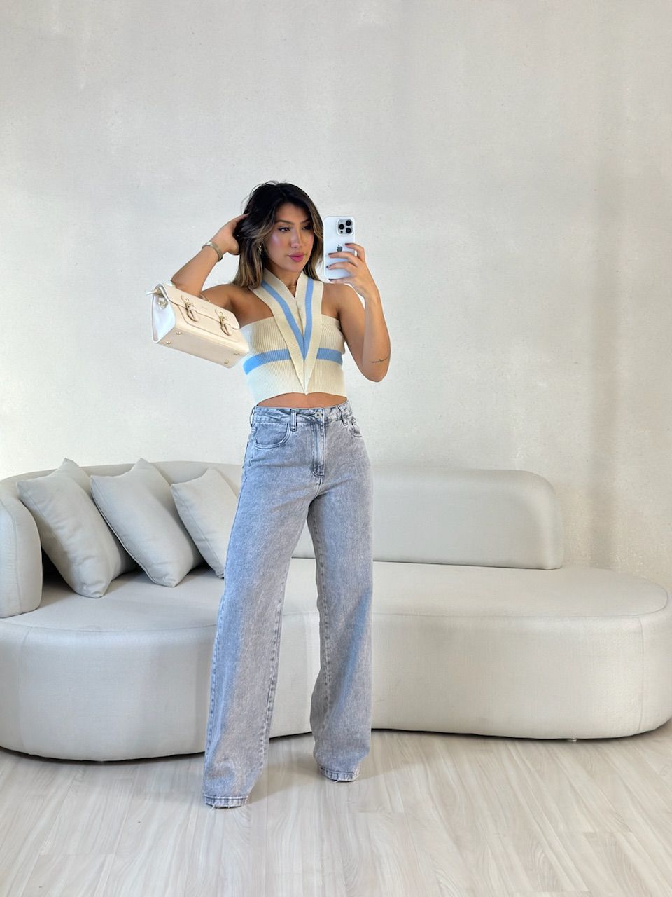 CROPPED BIANCA TRICOT BABY BLUE