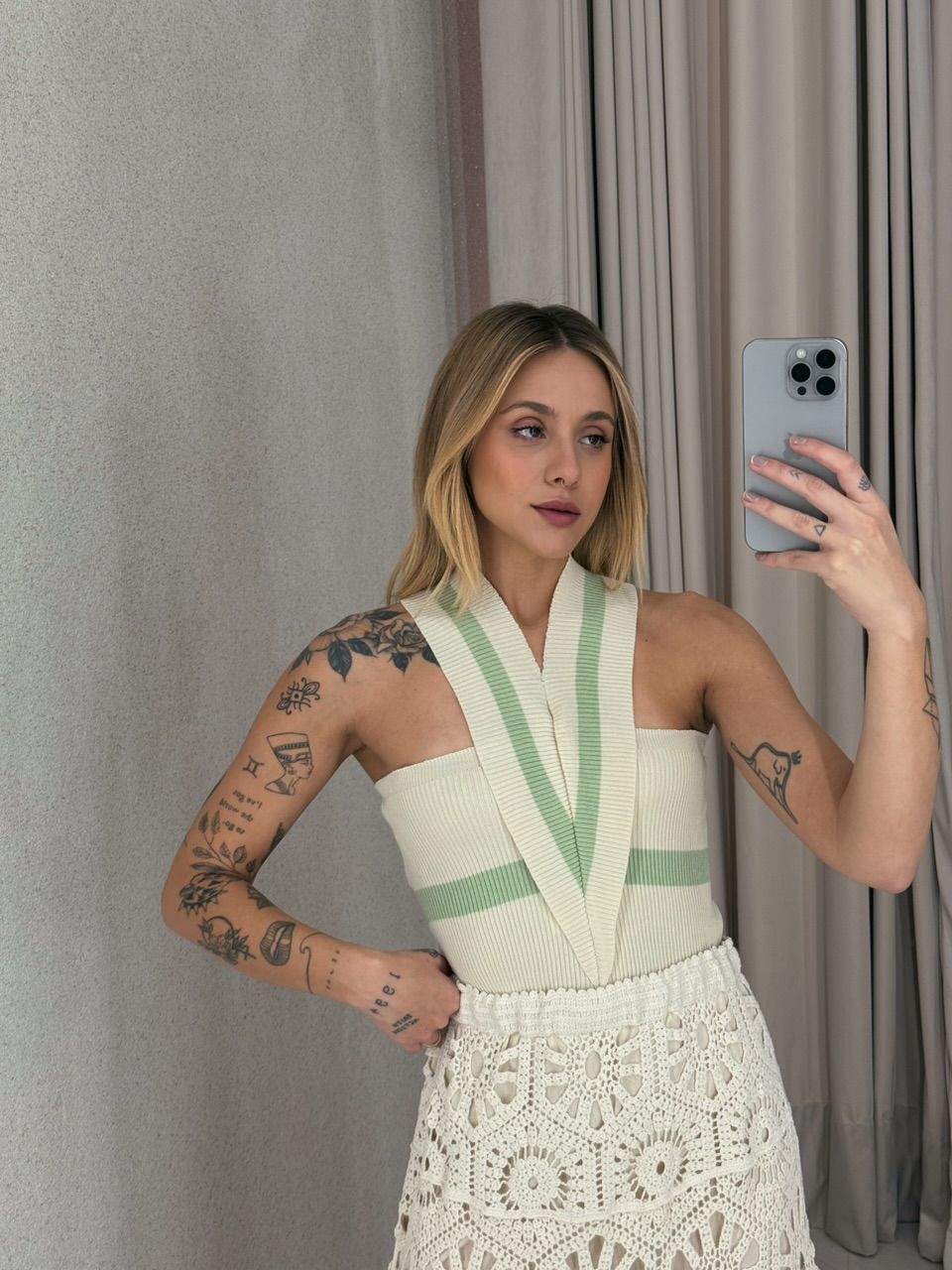 CROPPED BIANCA TRICOT Verde Claro