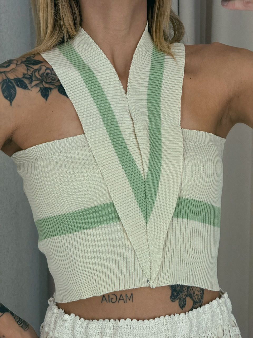 CROPPED BIANCA TRICOT Verde Claro