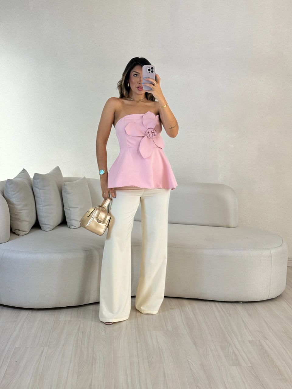 BLUSA FERNANDA FLOR TOMARA QUE CAIA ROSÊ