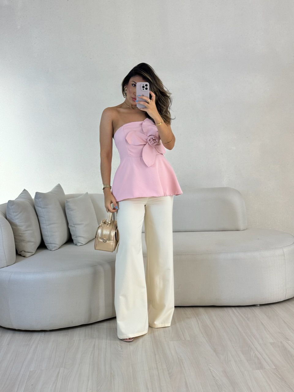 BLUSA FERNANDA FLOR TOMARA QUE CAIA ROSÊ