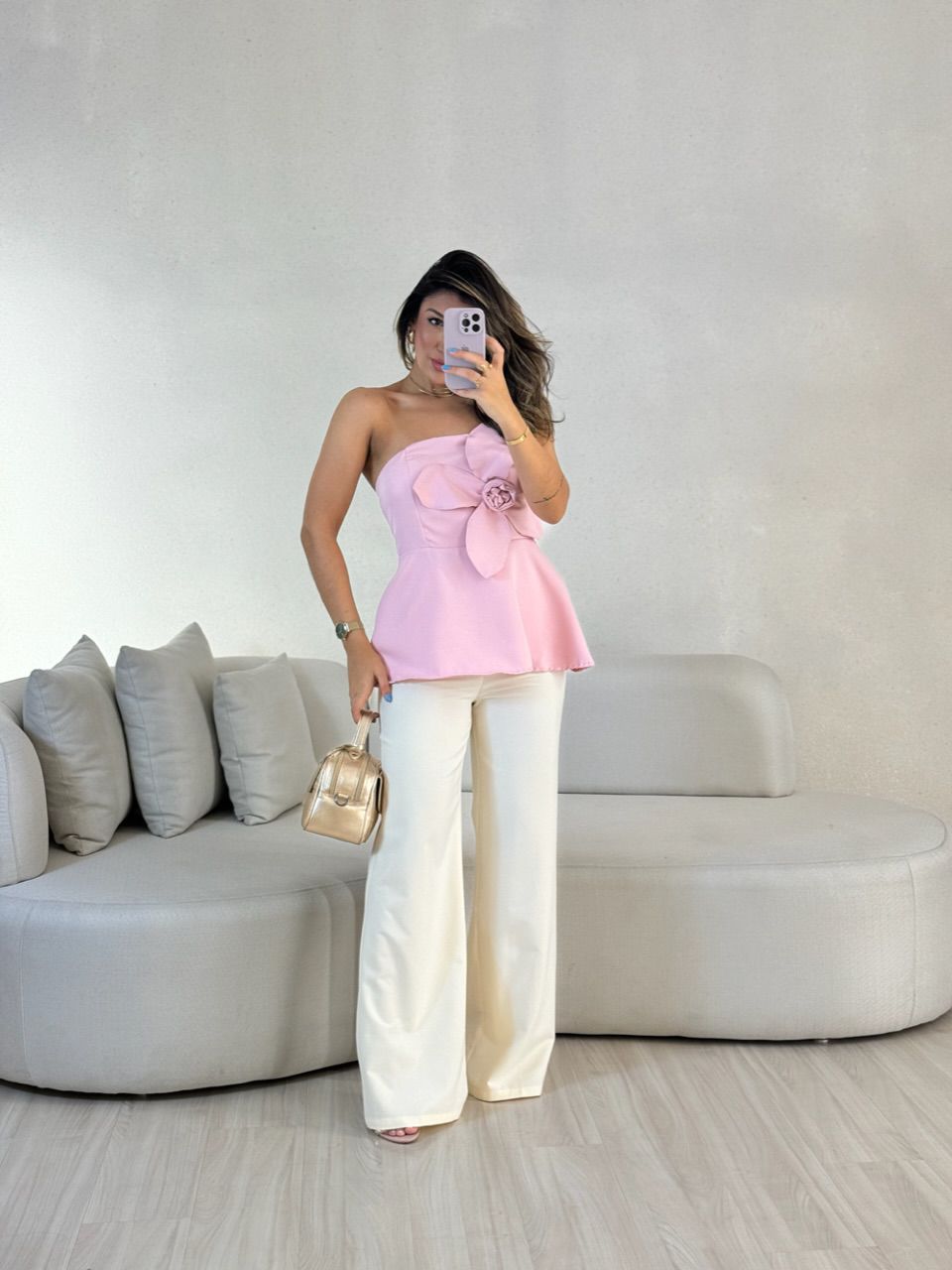 BLUSA FERNANDA FLOR TOMARA QUE CAIA ROSÊ
