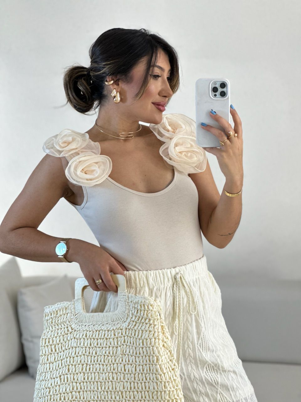BODY DÁLIA FLOR MARFIM