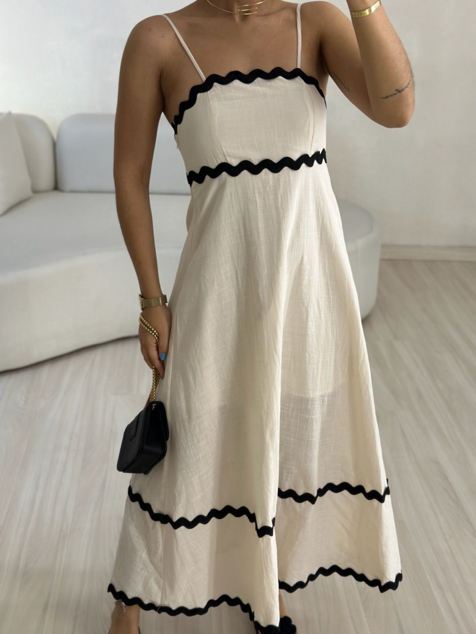 VESTIDO GABRIELA MIDI MARFIM