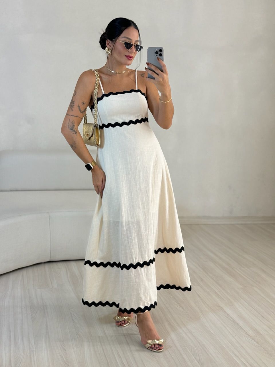 VESTIDO GABRIELA MIDI MARFIM