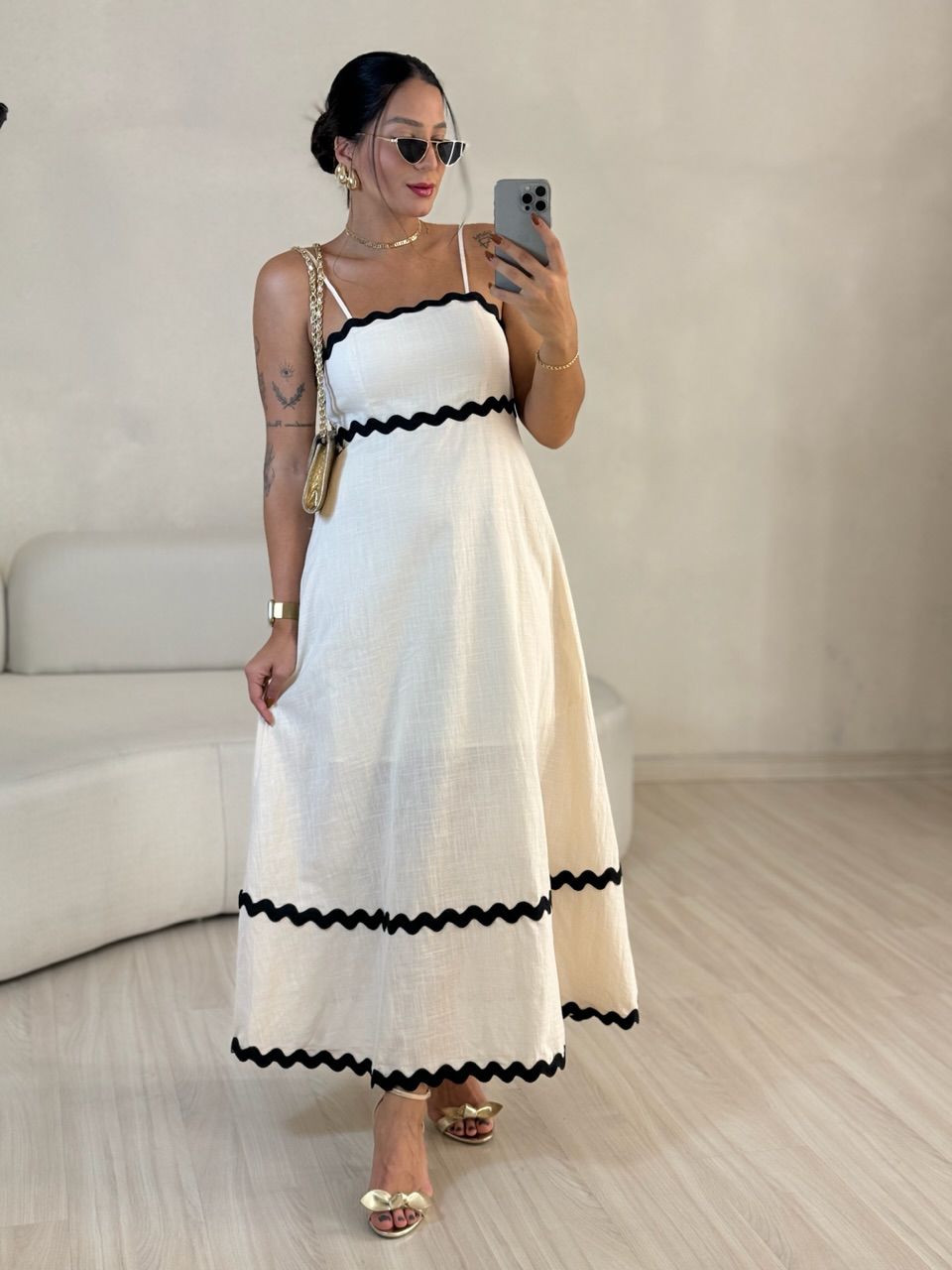 VESTIDO GABRIELA MIDI MARFIM
