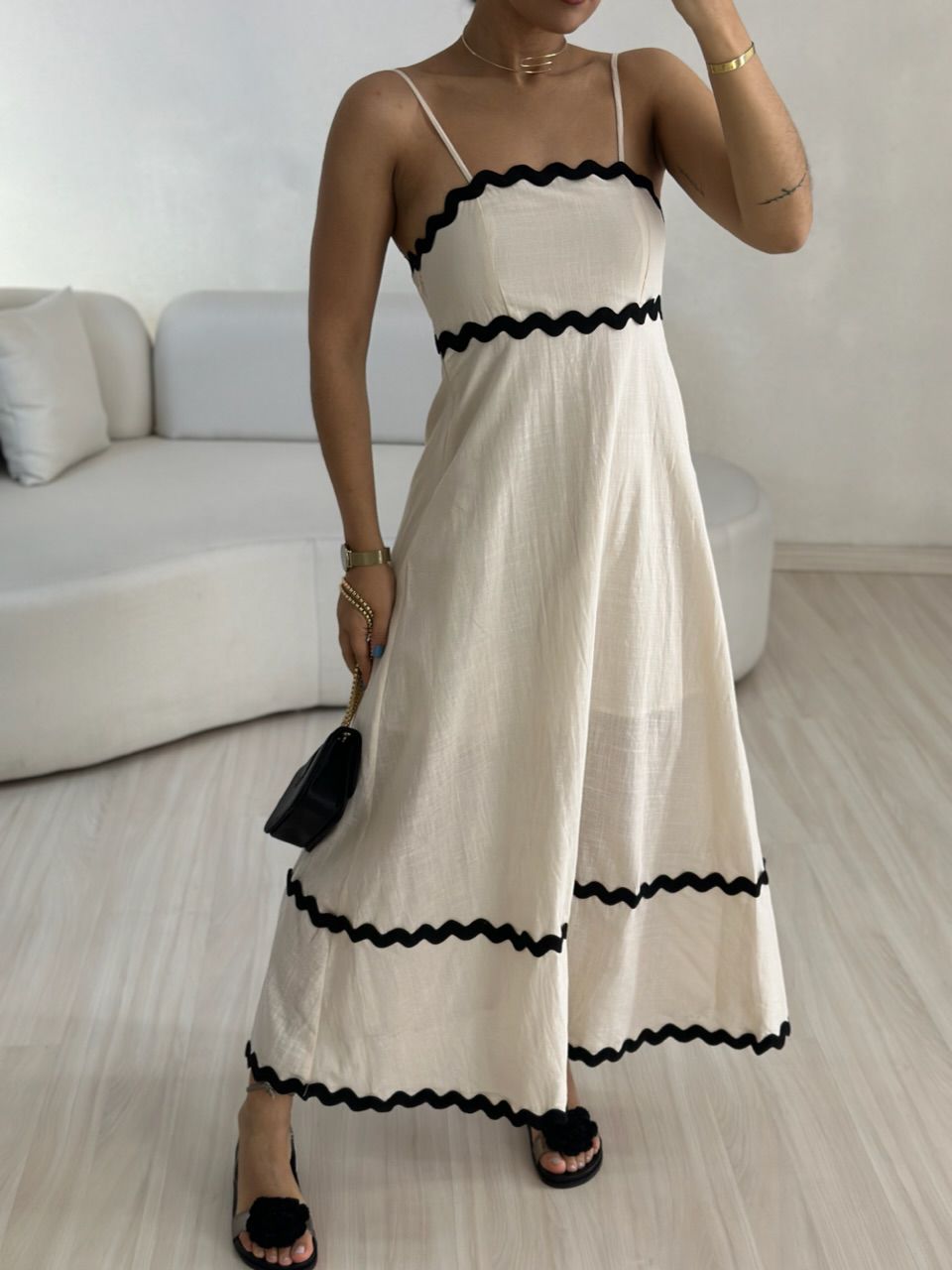 VESTIDO GABRIELA MIDI MARFIM