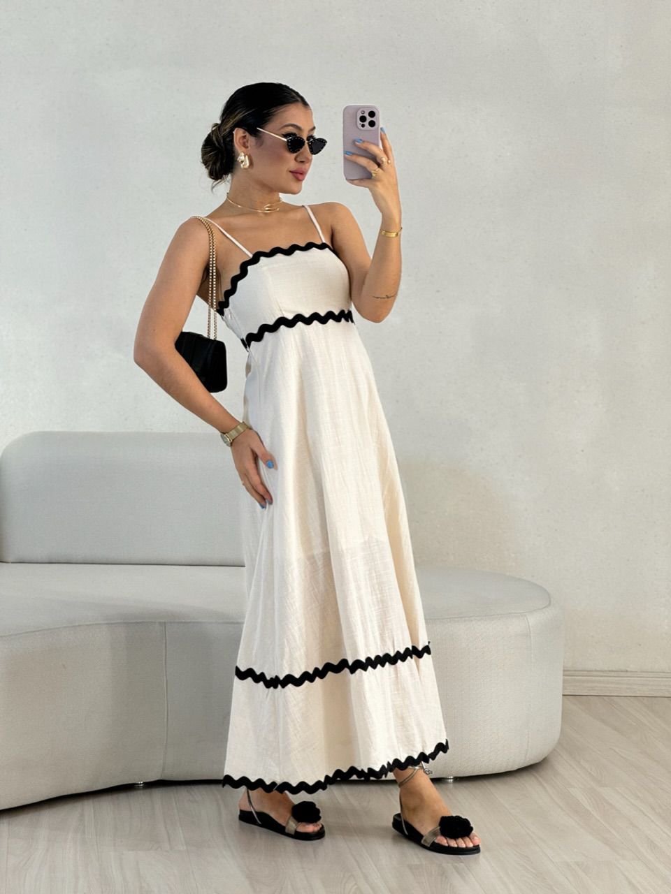 VESTIDO GABRIELA MIDI MARFIM