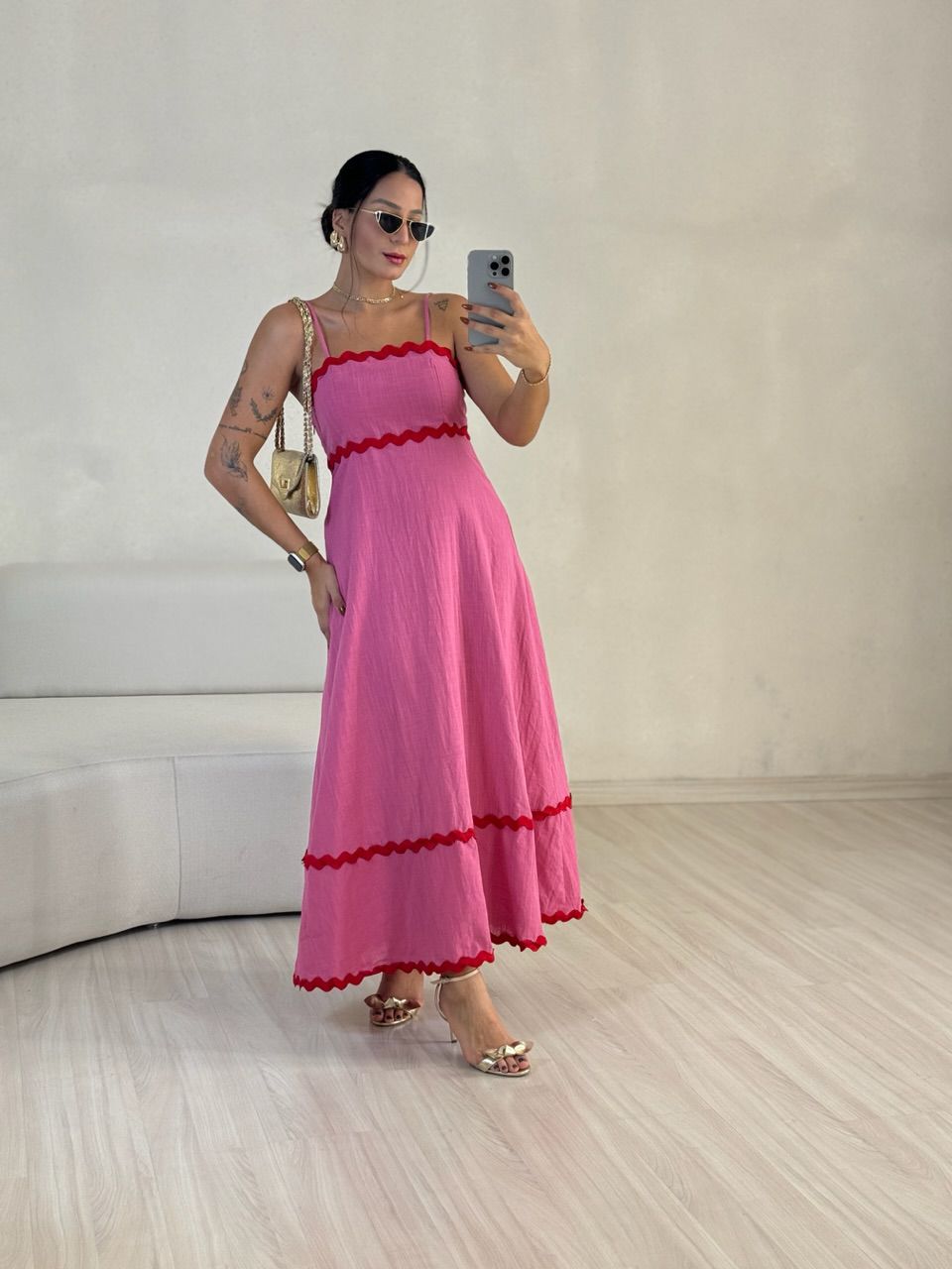 VESTIDO GABRIELA MIDI PINK