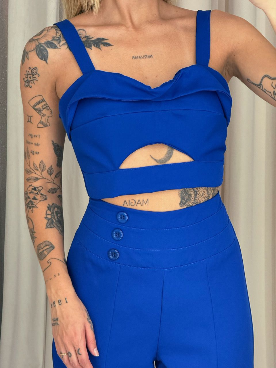 CONJUNTO ELIS CALÇA CROPPED AZUL