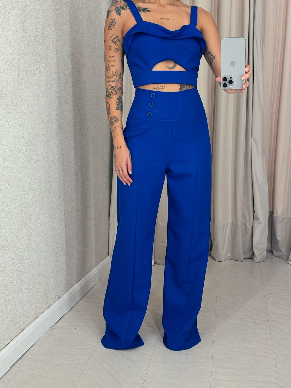 CONJUNTO ELIS CALÇA CROPPED AZUL