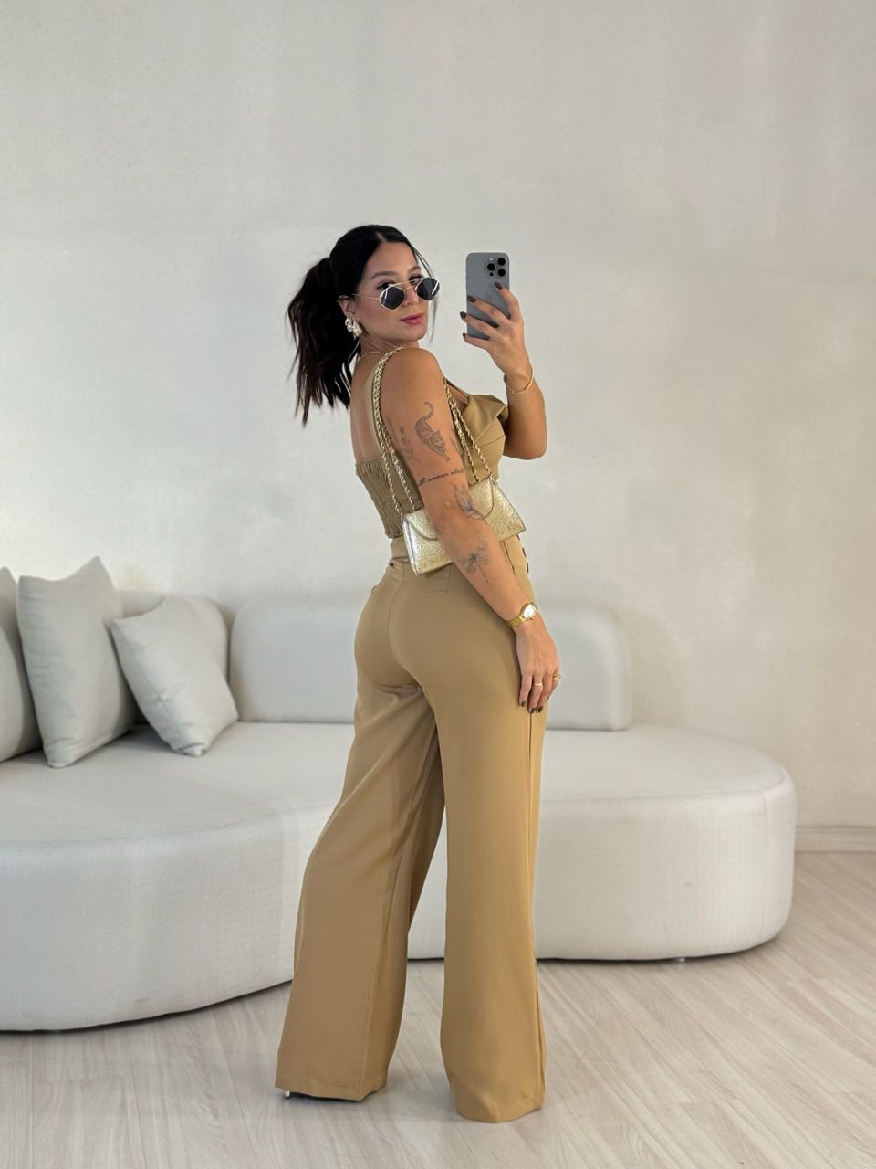 CONJUNTO ELIS CALÇA CROPPED NUDE