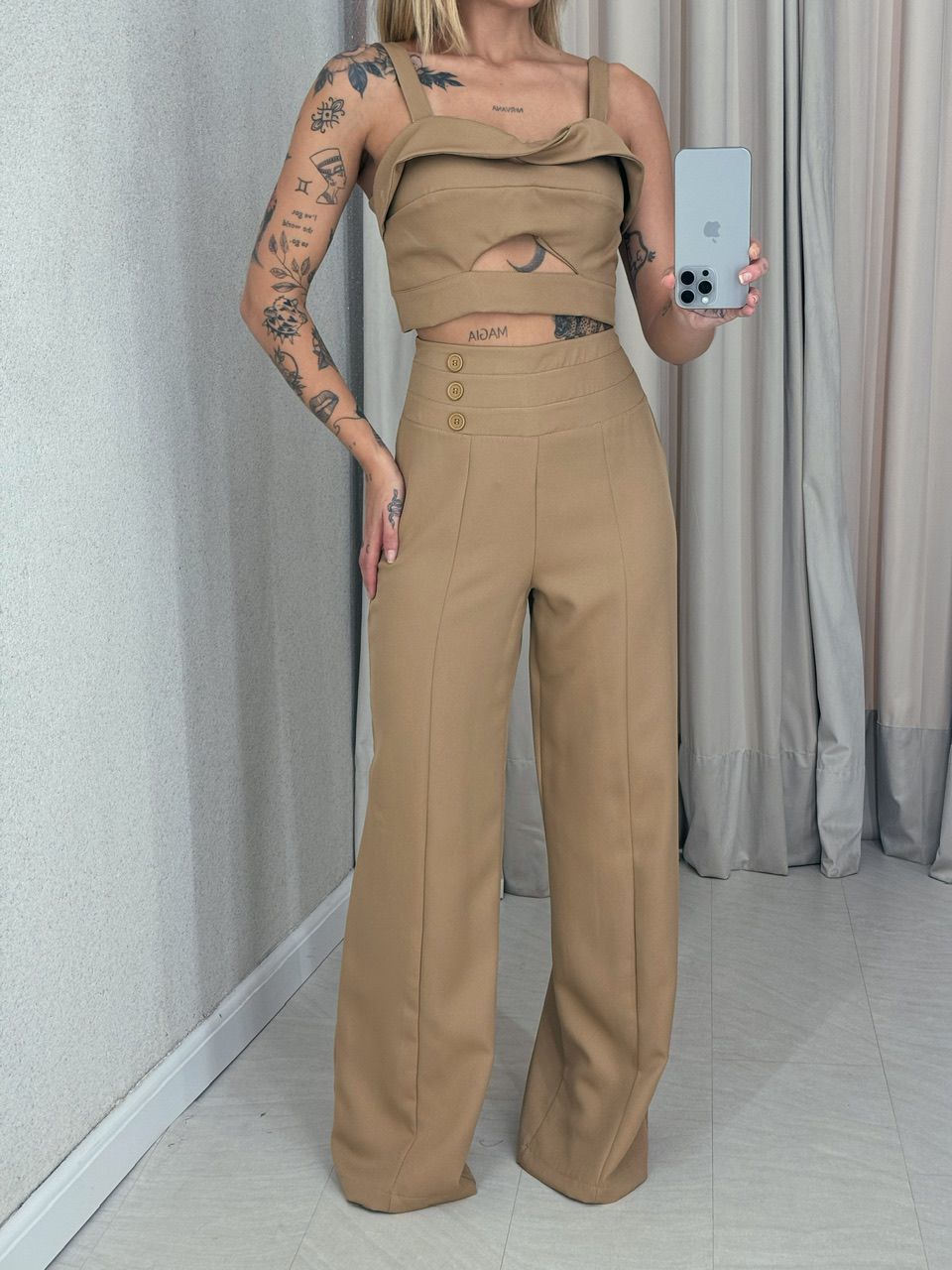 CONJUNTO ELIS CALÇA CROPPED NUDE