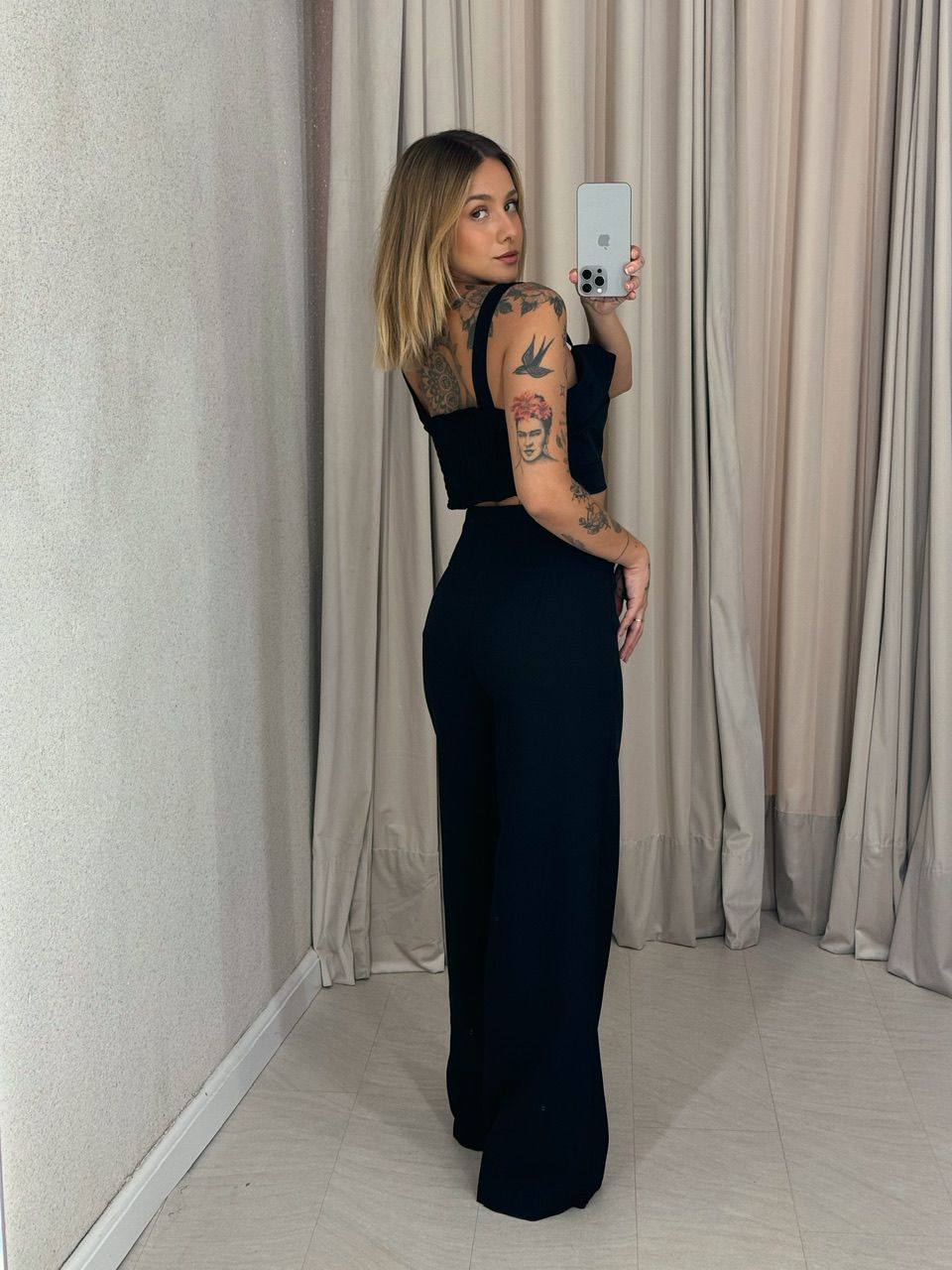 CONJUNTO ELIS CALÇA CROPPED PRETO