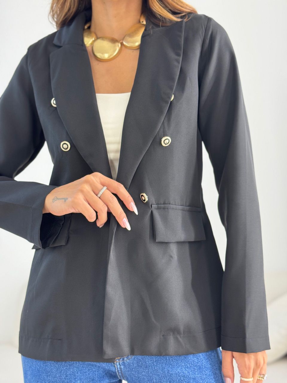 BLAZER AMANDA BOTÕES PRETO