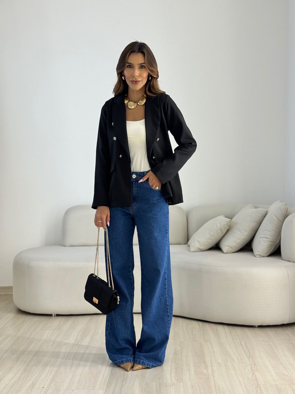 BLAZER AMANDA BOTÕES PRETO