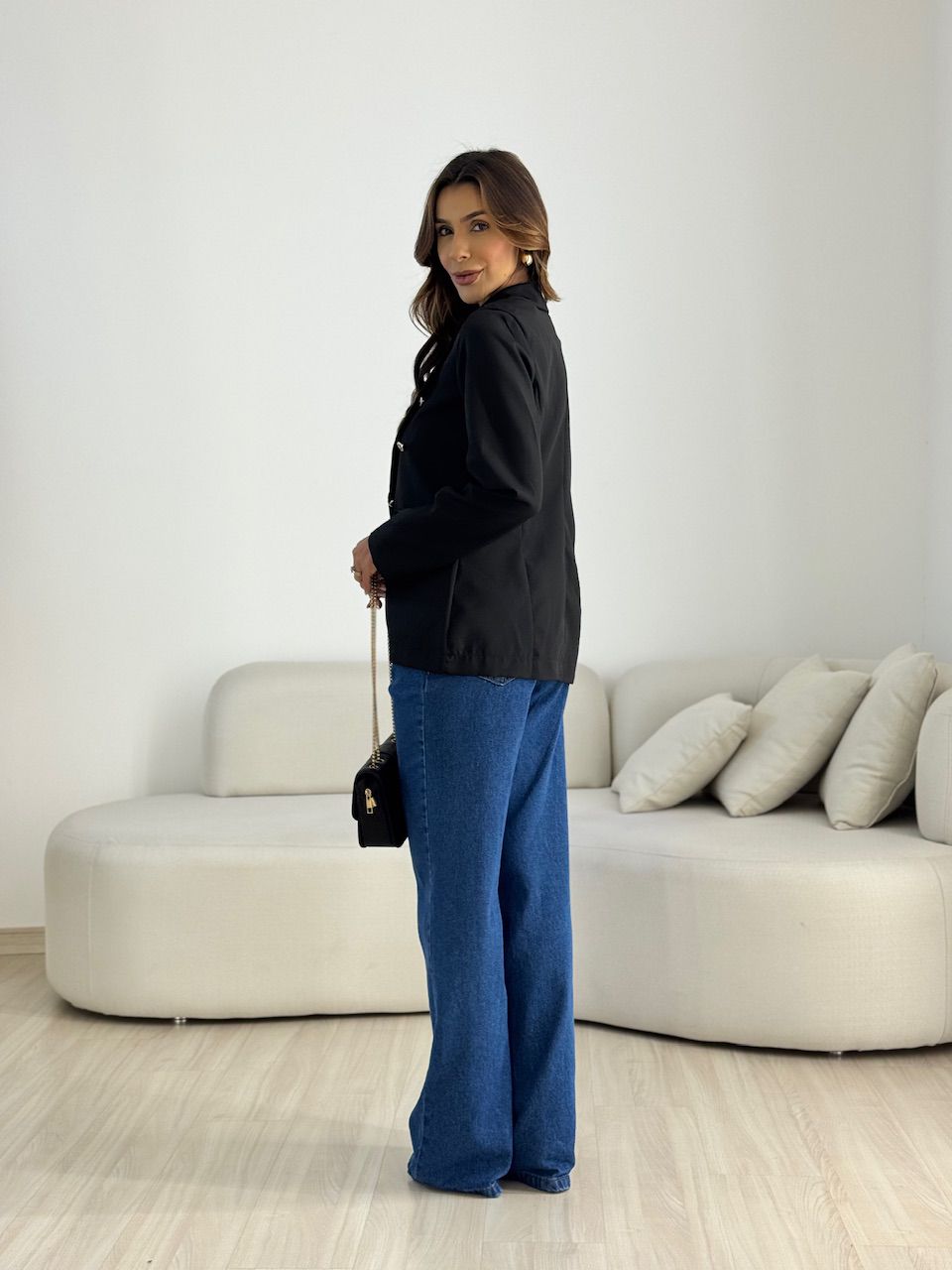 BLAZER AMANDA BOTÕES PRETO