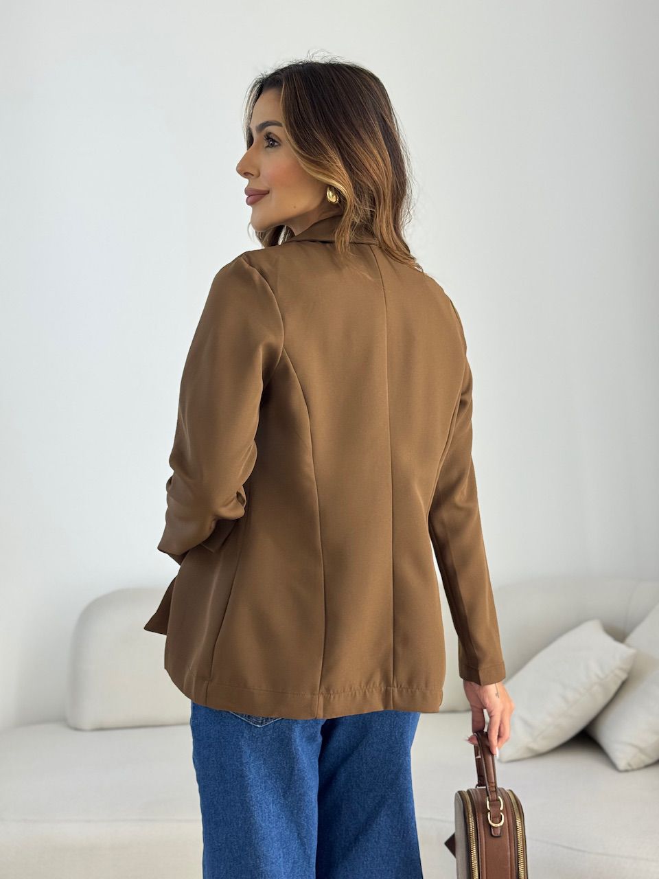 BLAZER AMANDA BOTÕES MARROM