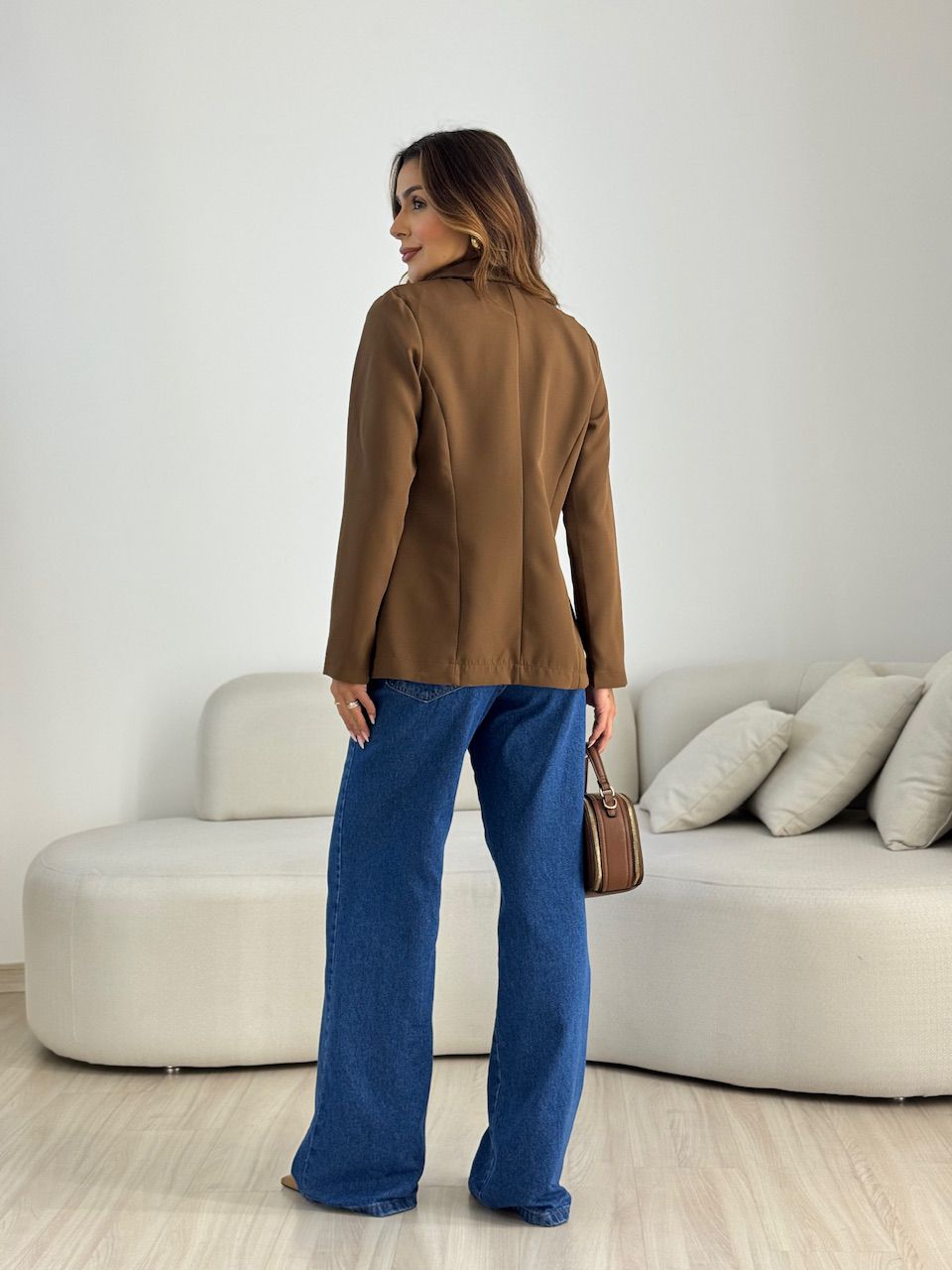 BLAZER AMANDA BOTÕES MARROM