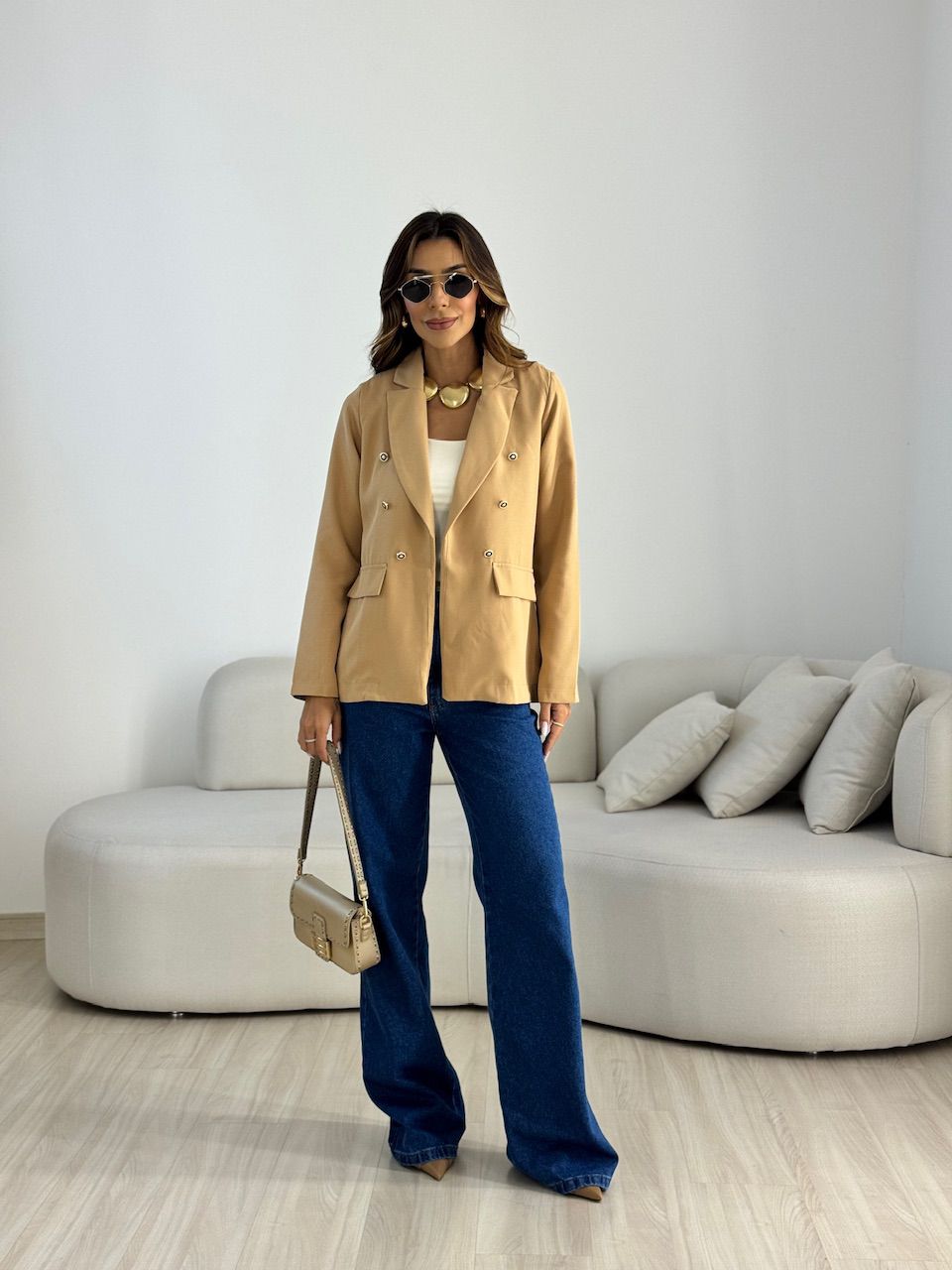 BLAZER AMANDA BOTÕES NUDE