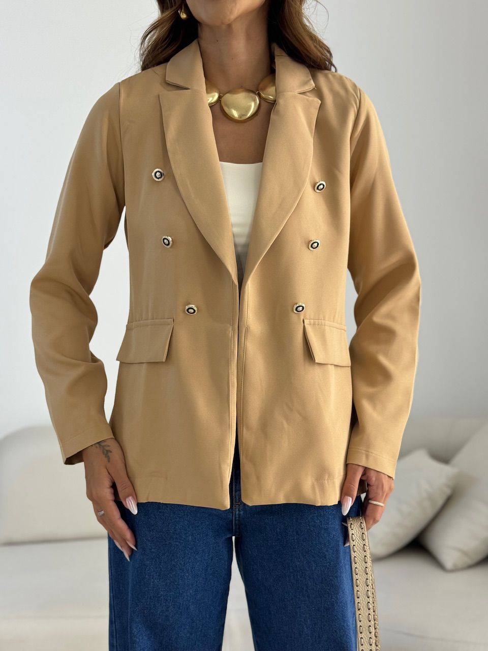 BLAZER AMANDA BOTÕES NUDE