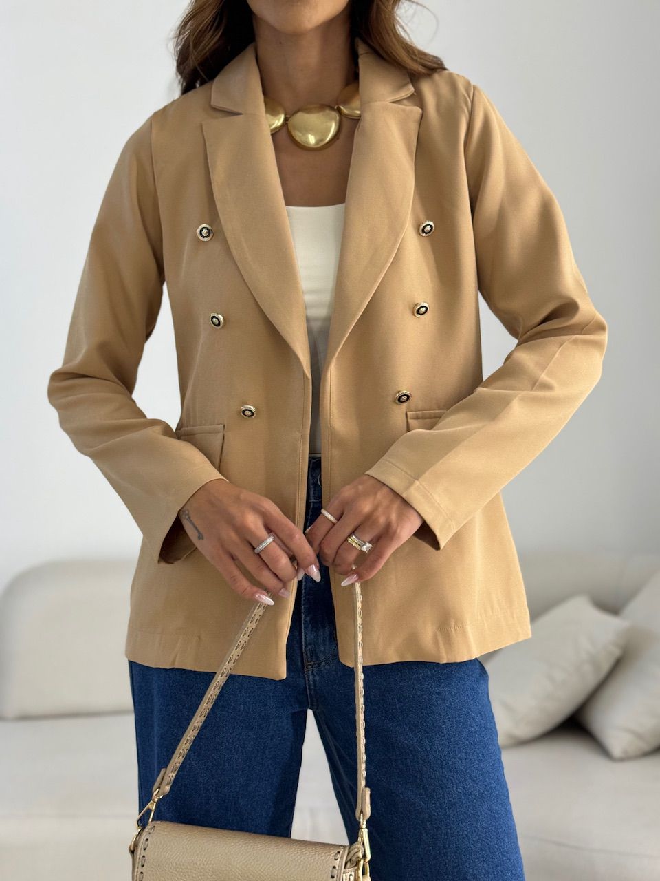 BLAZER AMANDA BOTÕES NUDE