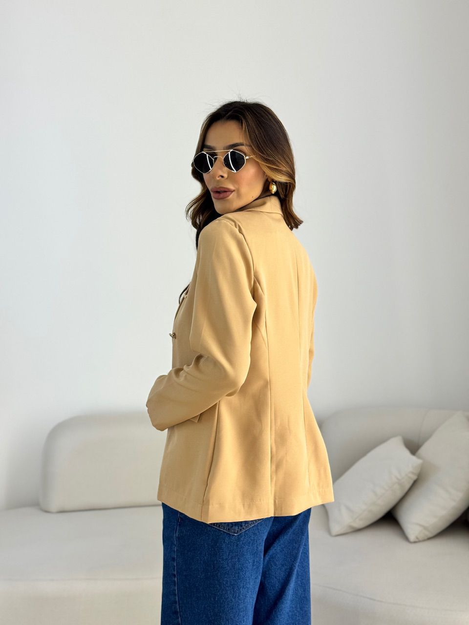 BLAZER AMANDA BOTÕES NUDE
