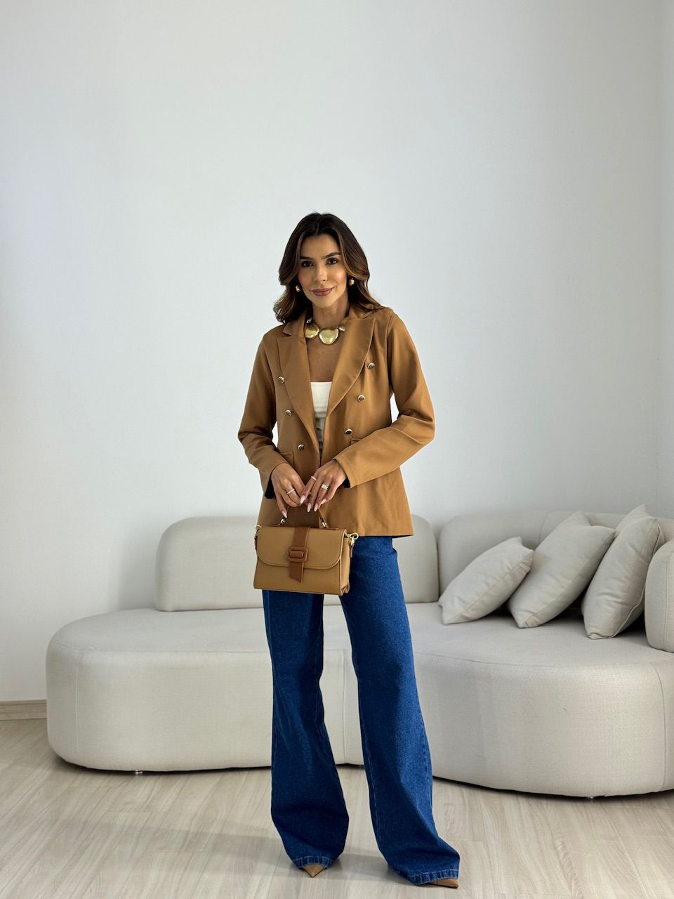 BLAZER AMANDA BOTÕES CARAMELO