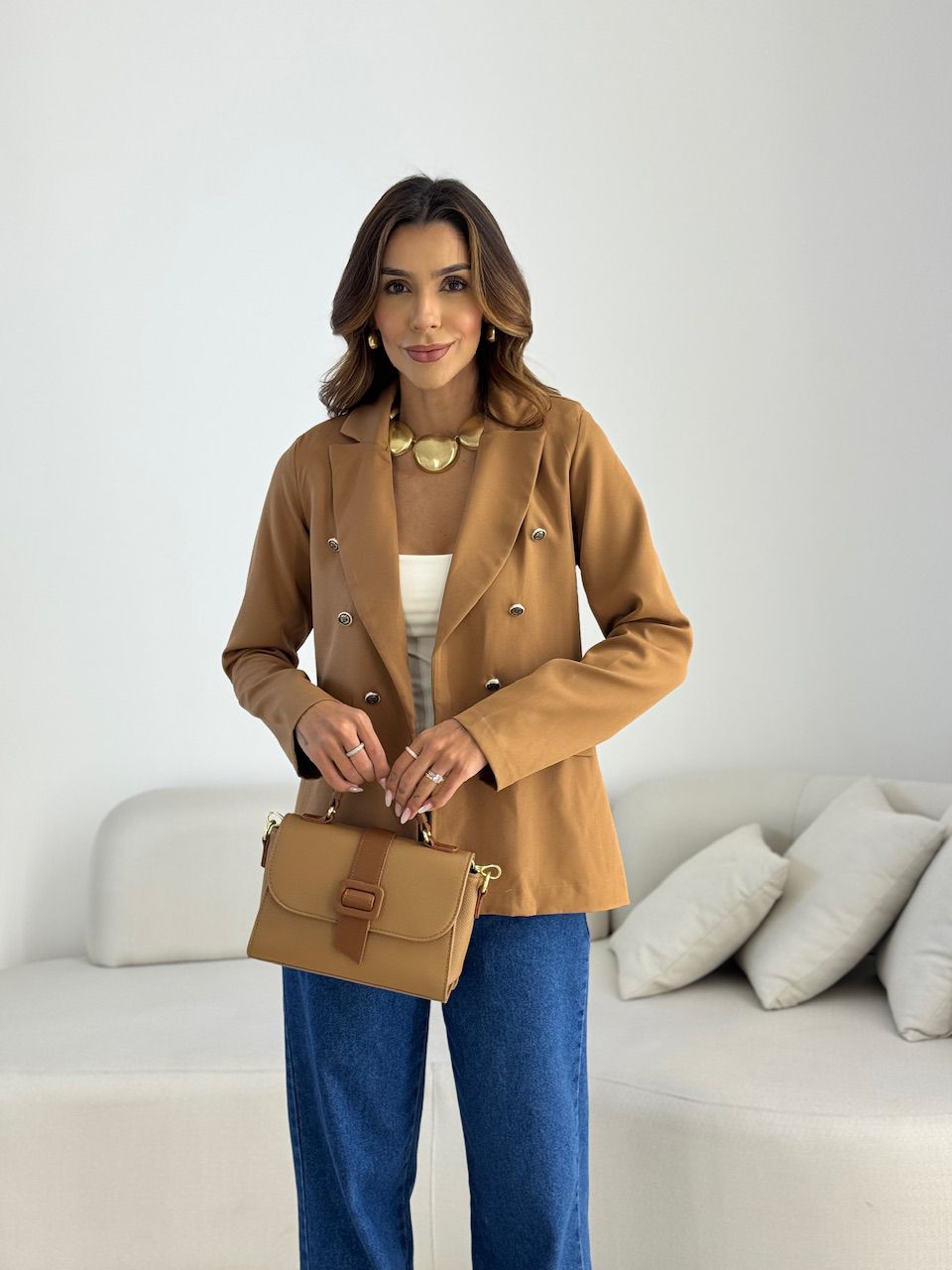 BLAZER AMANDA BOTÕES CARAMELO