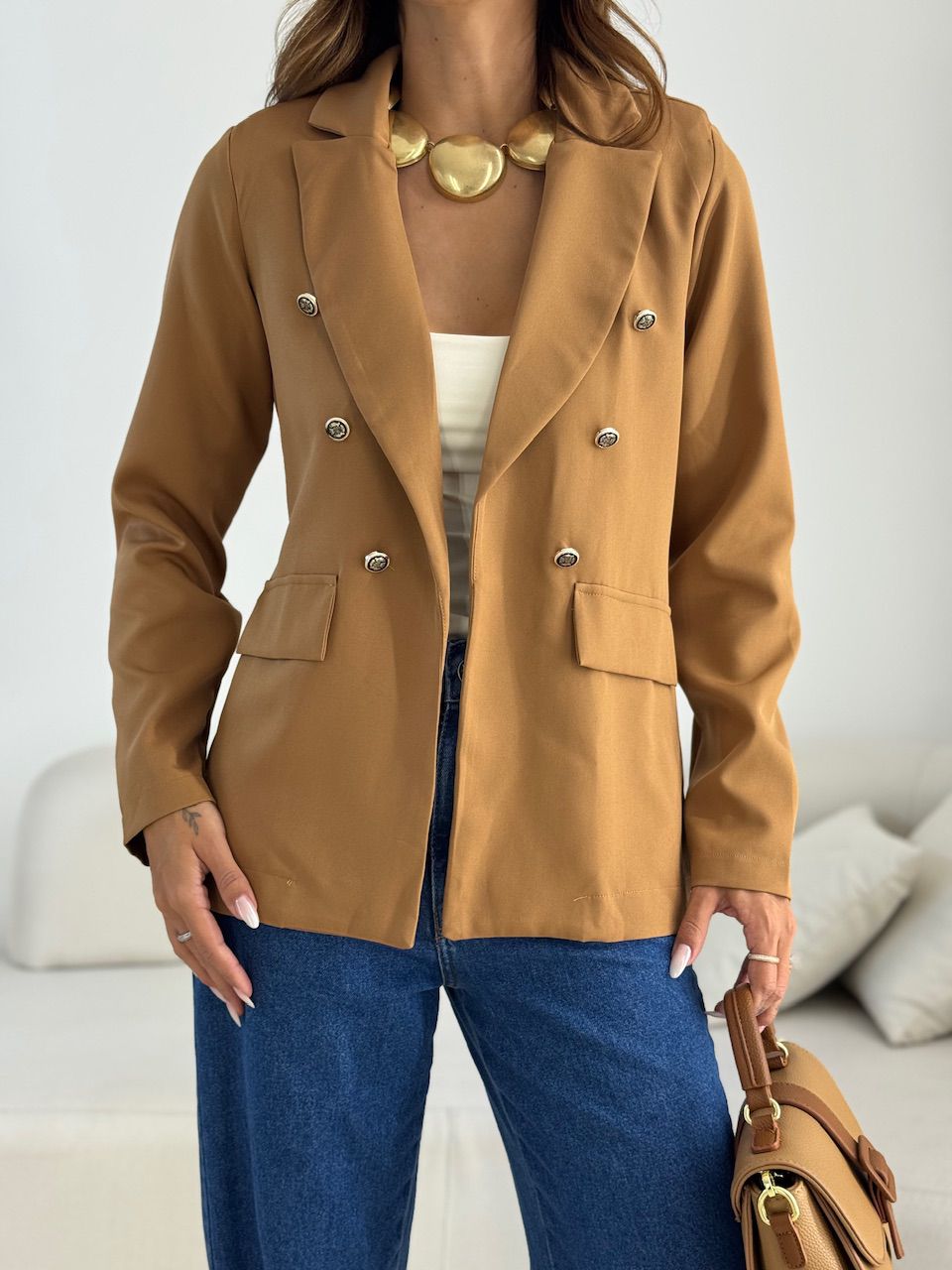 BLAZER AMANDA BOTÕES CARAMELO