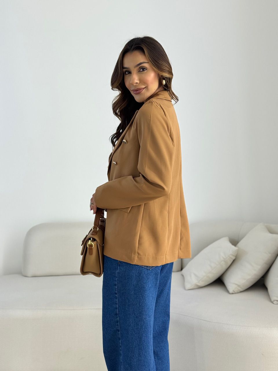 BLAZER AMANDA BOTÕES CARAMELO