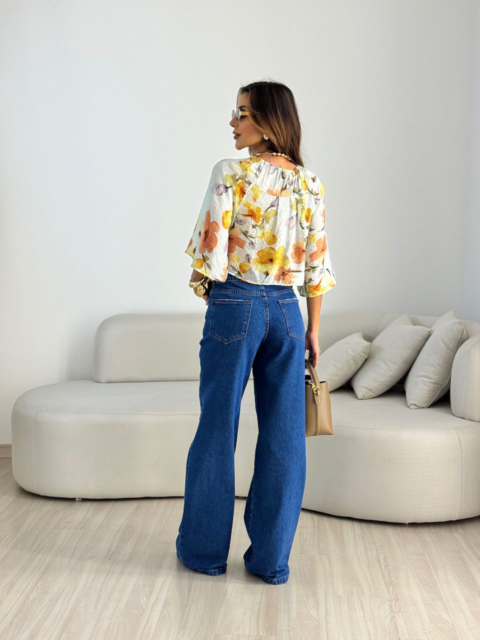 BLUSA ISABELA FLORES AMARELA