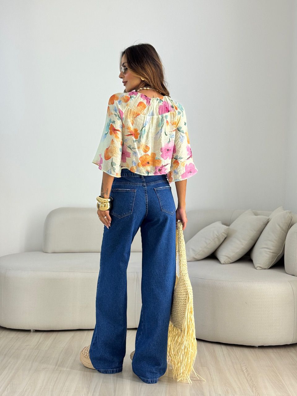 BLUSA ISABELA FLORES ROSA