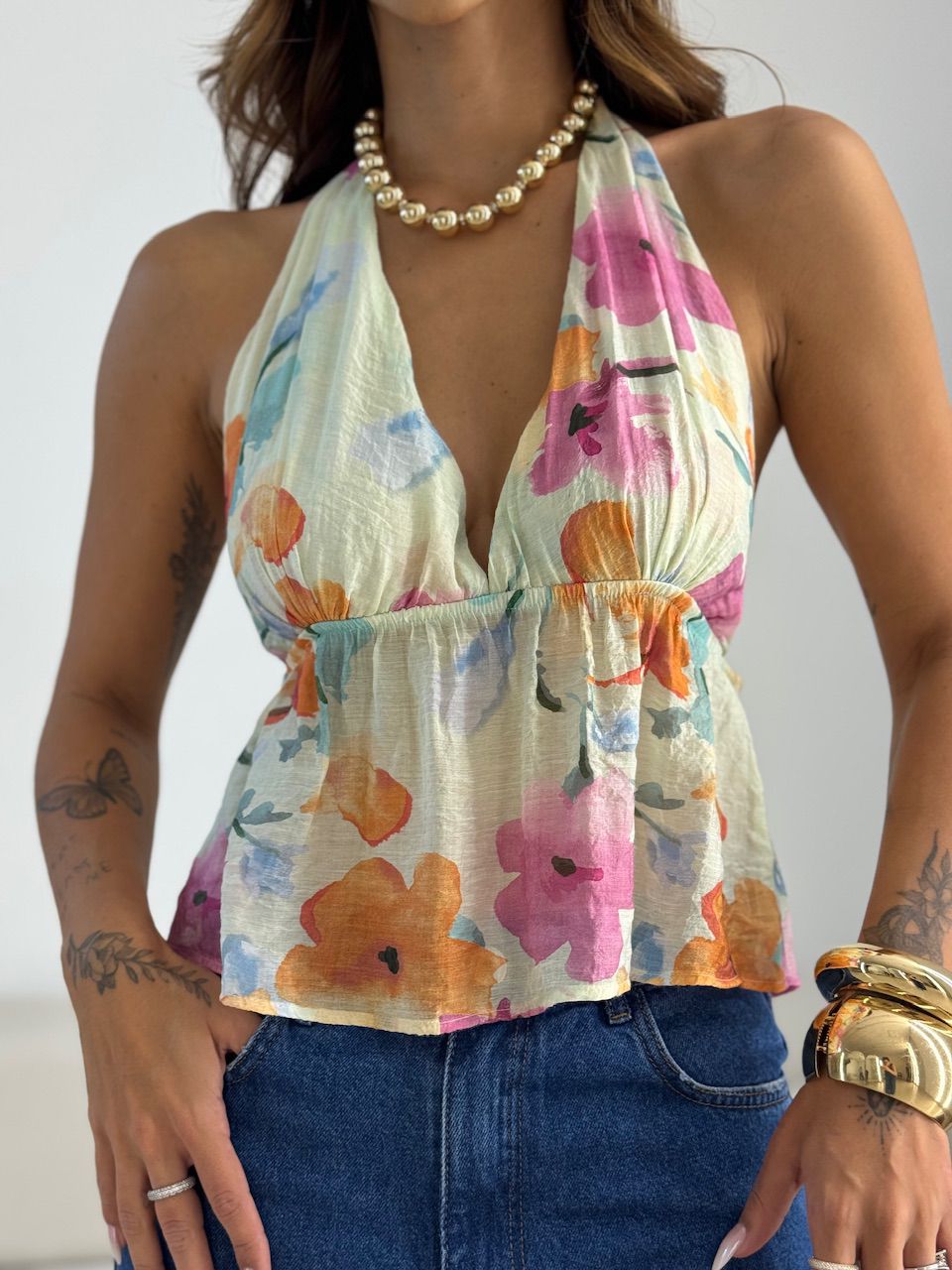 BLUSA PAOLA FLORES ROSA