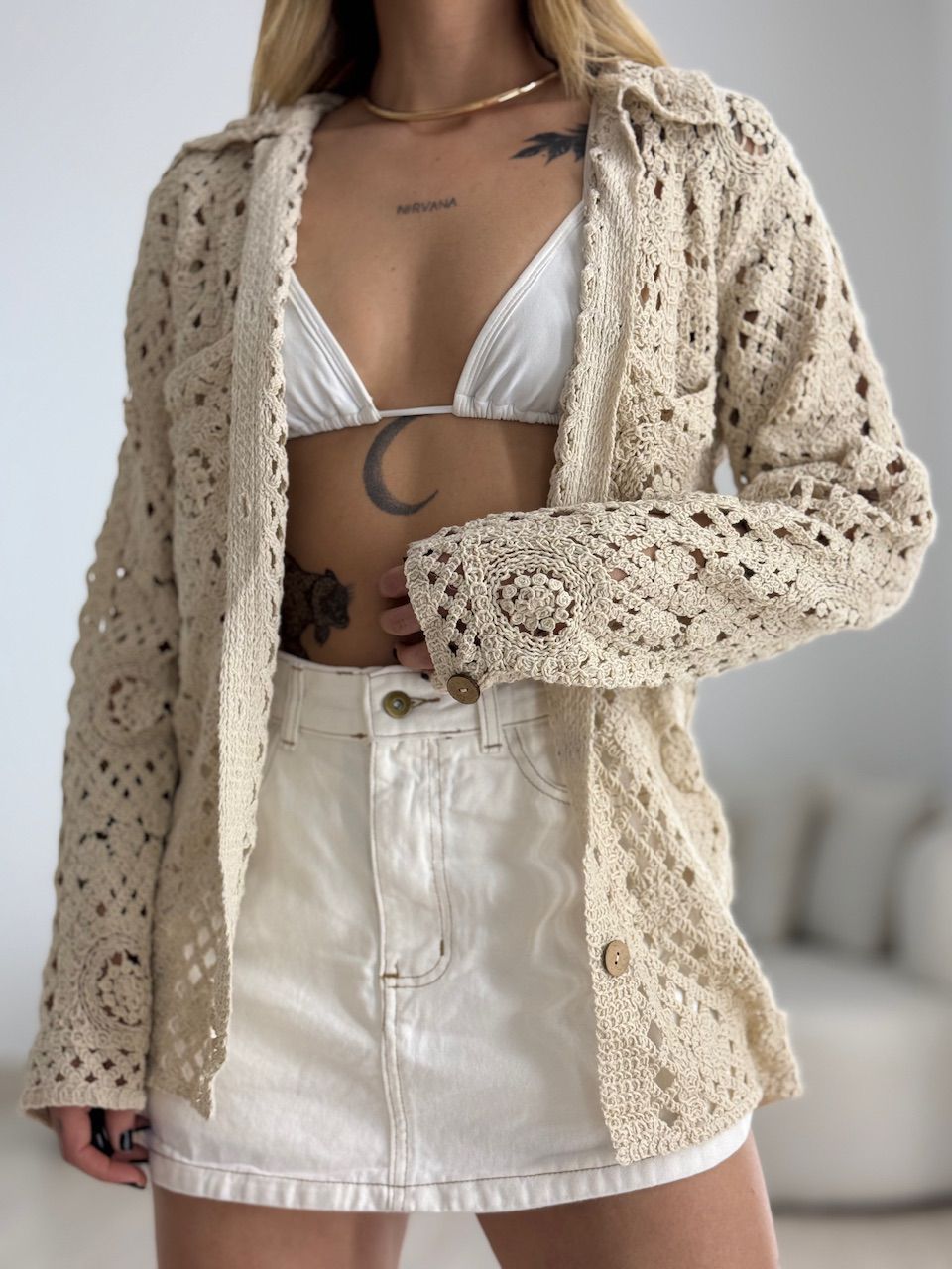 CAMISA JULIETTE CROCHÊ CRU