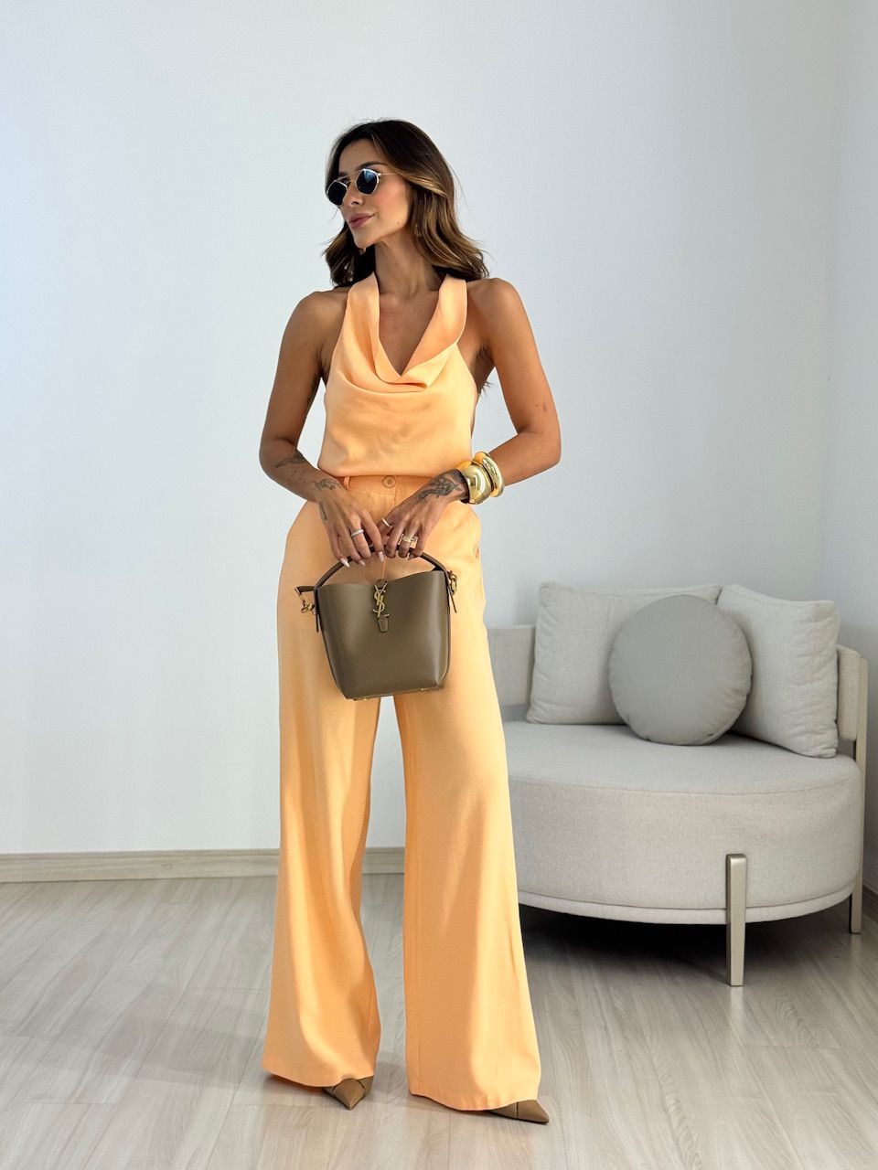 CONJUNTO TEREZA CALÇA LARANJA - 0069440068 - CAROLLA FERRARO