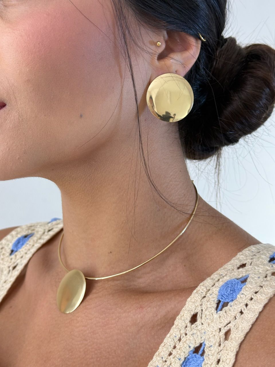 CONJUNTO BIA CHOKER BRINCO DOURADO