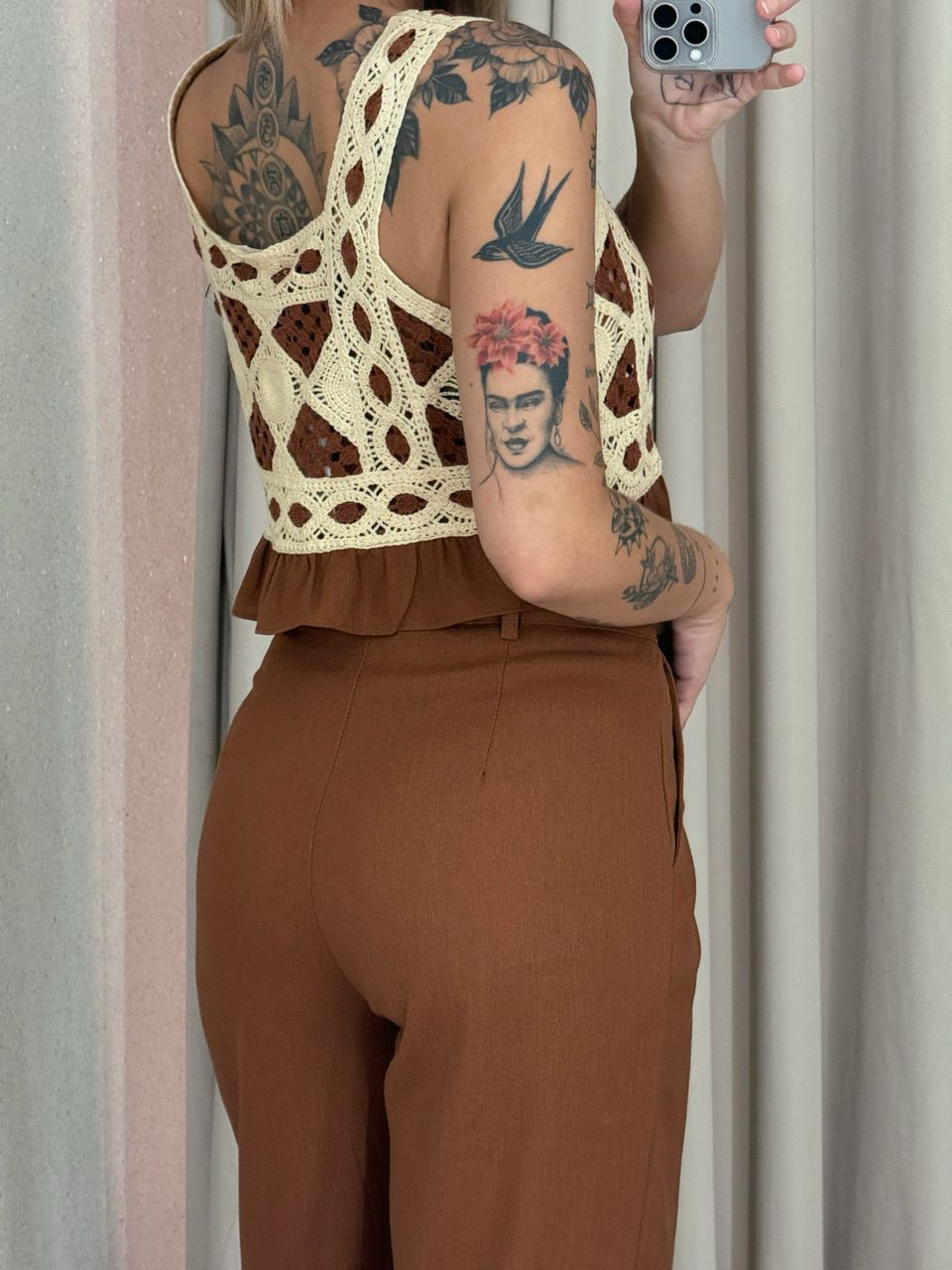 CONJUNTO PAOLA CALÇA MARROM