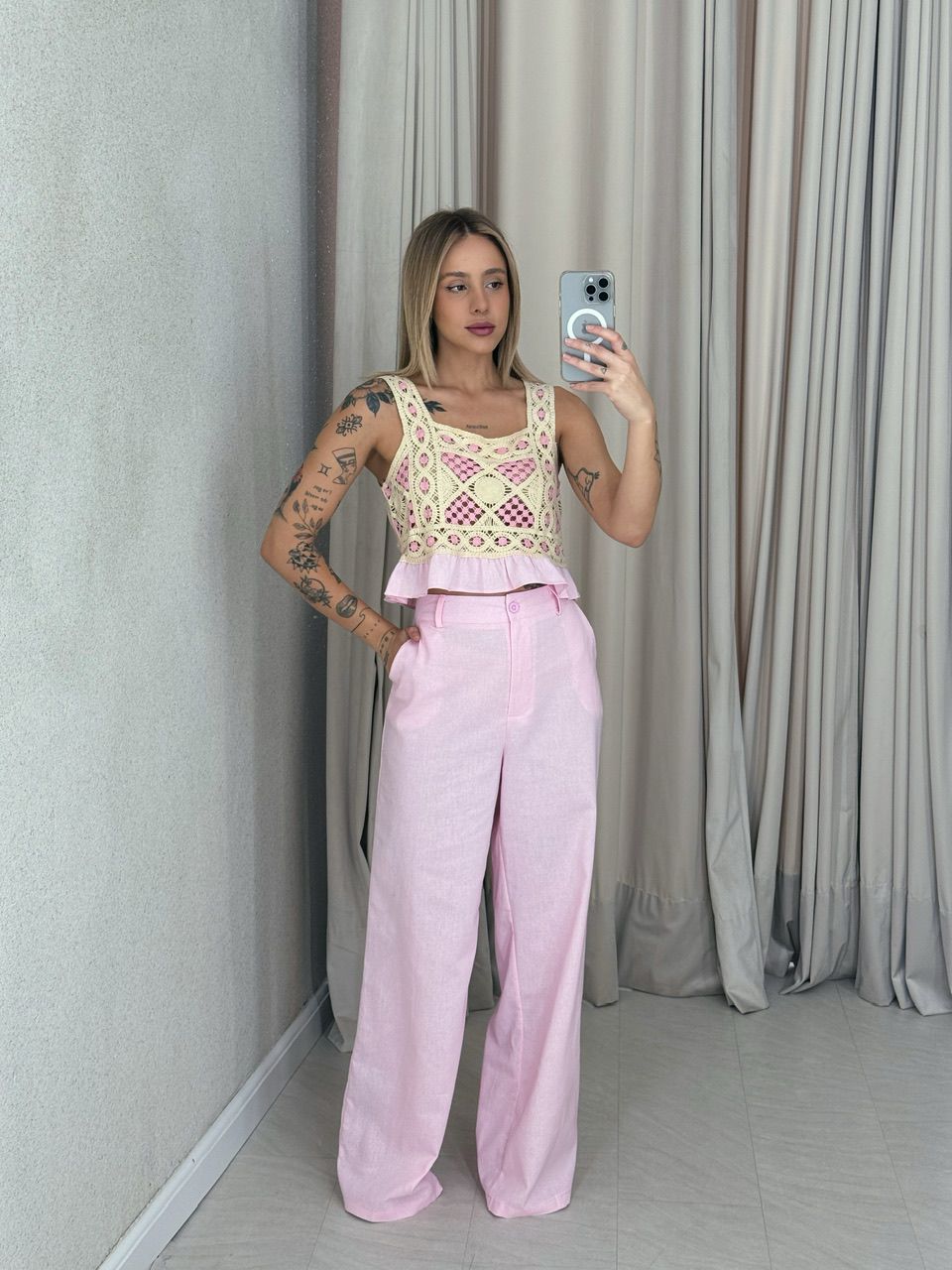 CONJUNTO PAOLA CALÇA ROSA - 0057710031 - CAROLLA FERRARO
