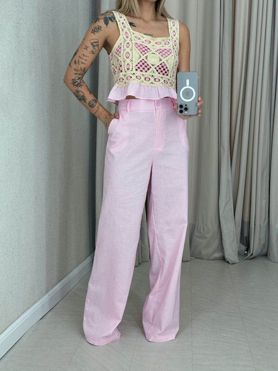CONJUNTO PAOLA CALÇA ROSA