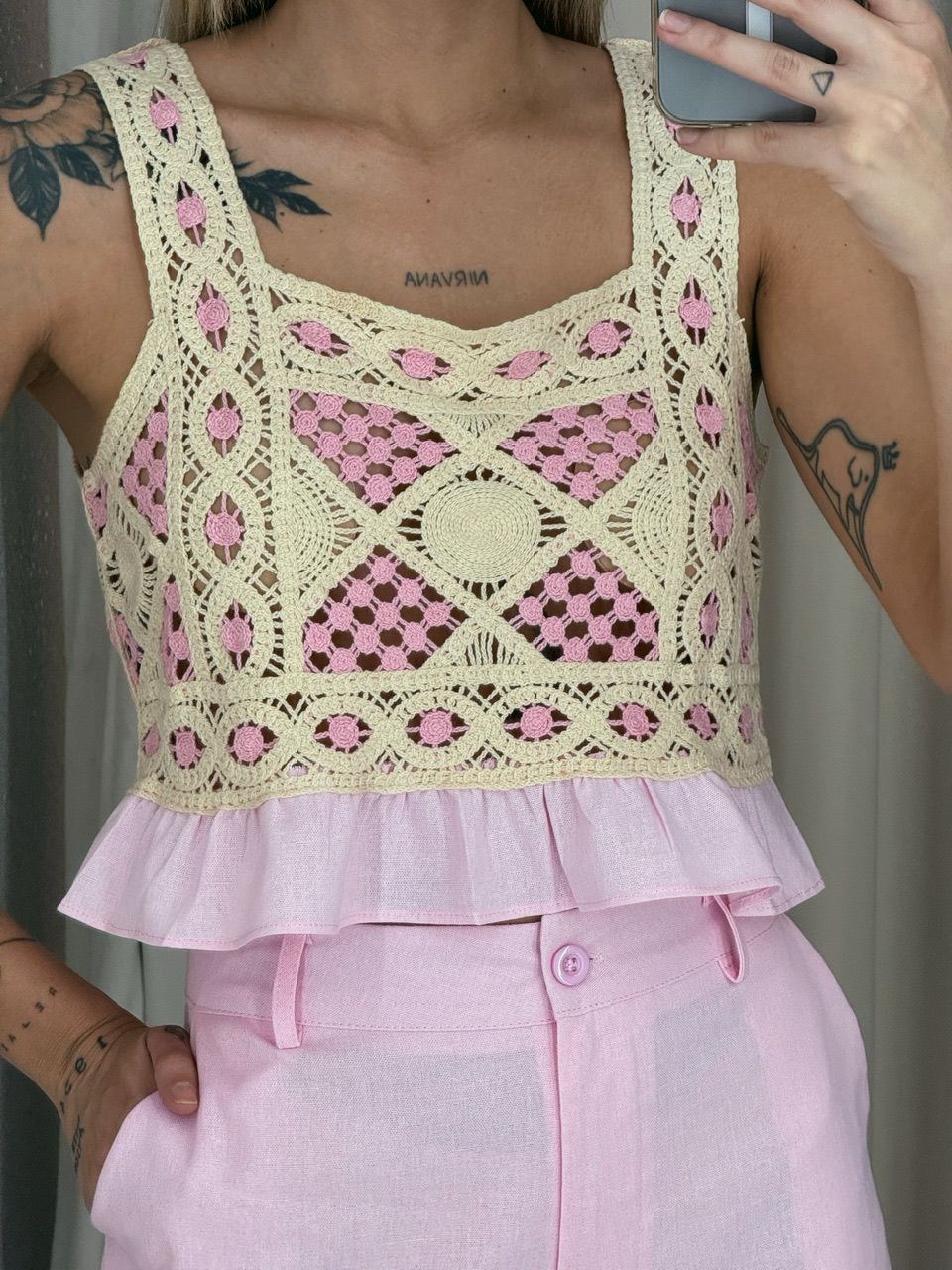 CONJUNTO PAOLA CALÇA ROSA