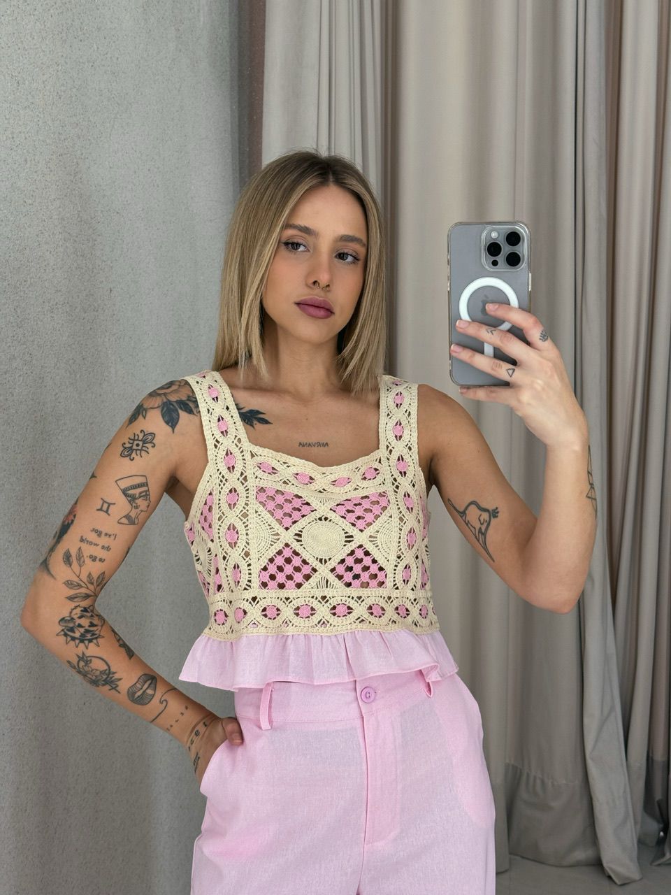 CONJUNTO PAOLA CALÇA ROSA