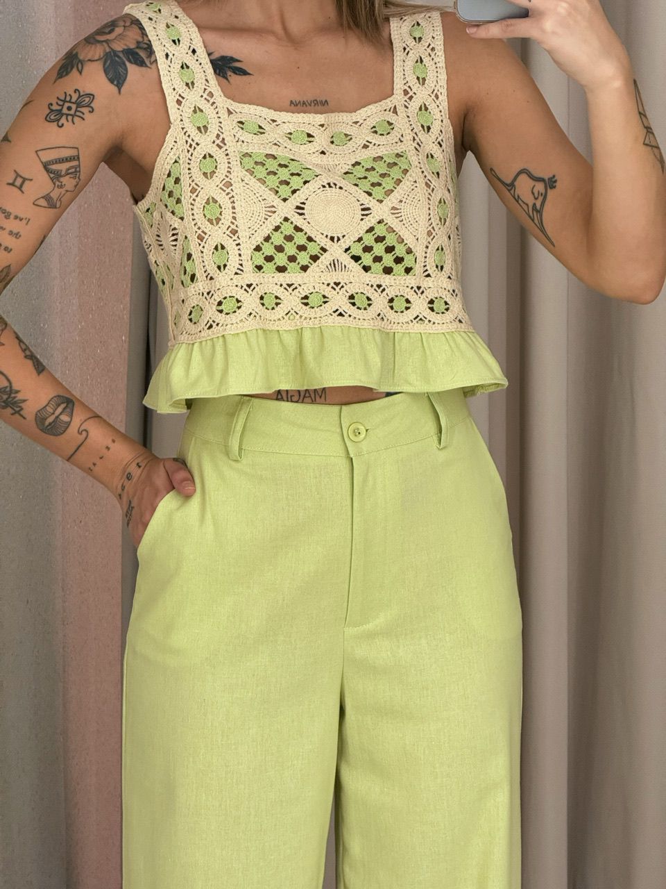 CONJUNTO PAOLA CALÇA VERDE
