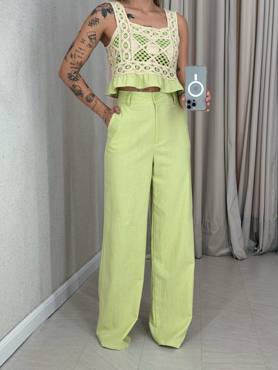 CONJUNTO PAOLA CALÇA VERDE