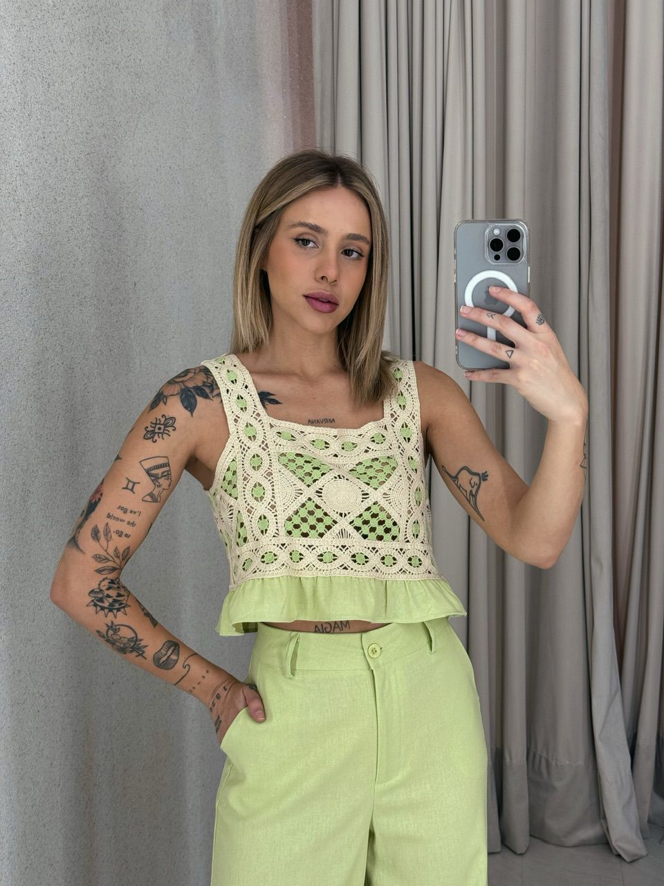 CONJUNTO PAOLA CALÇA VERDE