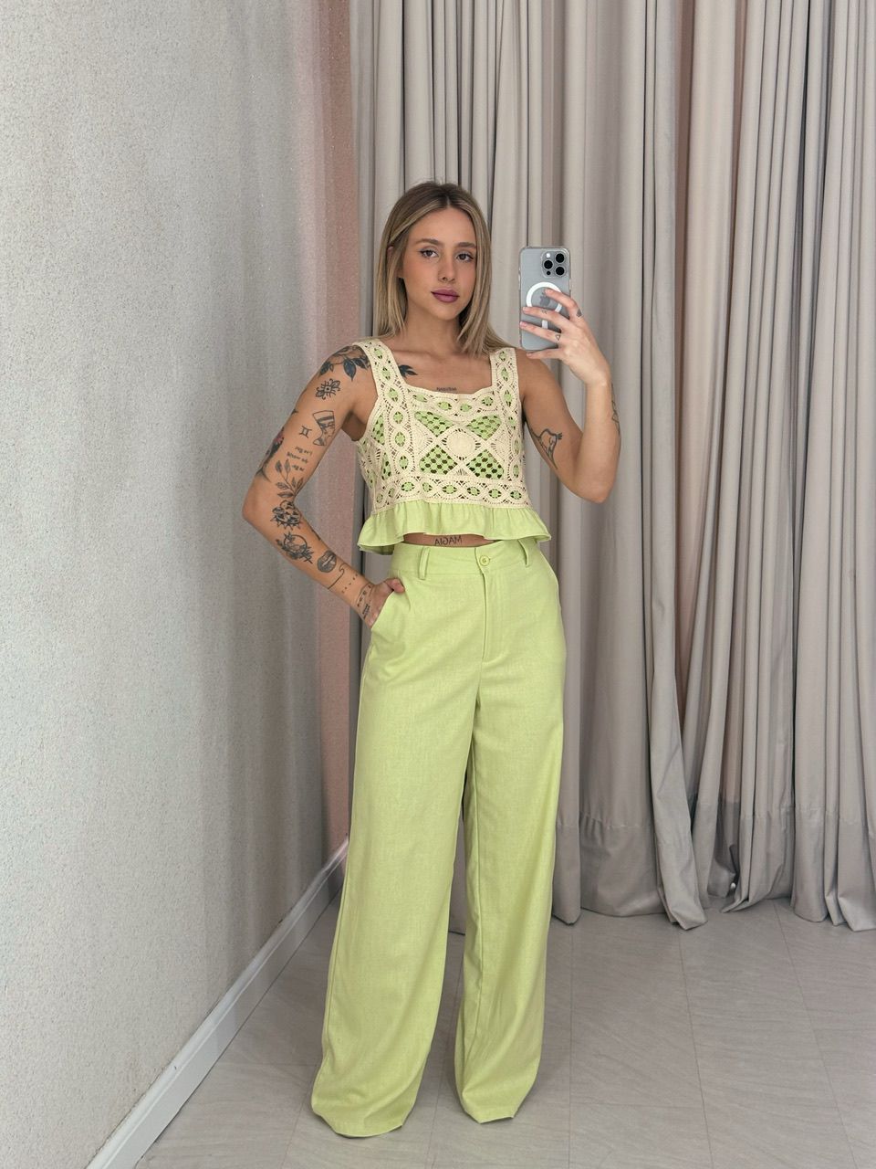 CONJUNTO PAOLA CALÇA VERDE - 0057710014 - CAROLLA FERRARO