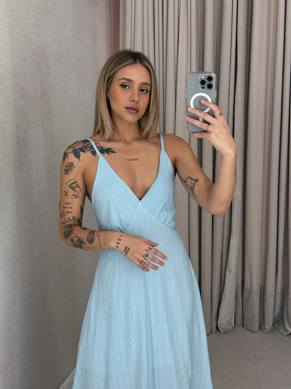 VESTIDO ANTONIETA ALÇA BABY BLUE