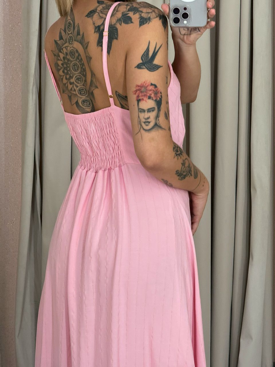 VESTIDO ANTONIETA ALÇA BABY PINK