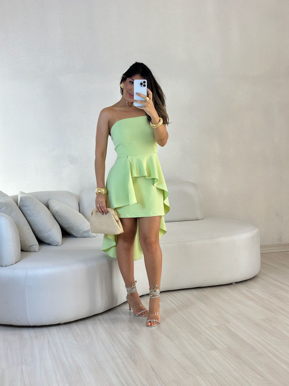 VESTIDO ELENY TOMARA QUE CAIA BABY GREEN - 0057700... - CAROLLA FERRARO